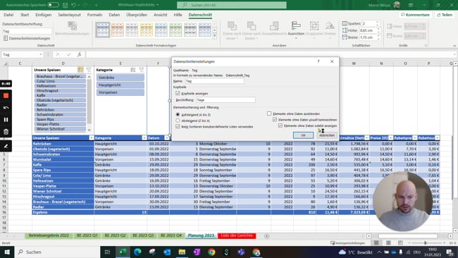 7.6 Mit Datenschnitten filtern
