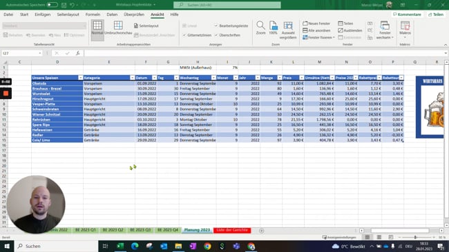 7.3 Ergebniszeilen einfügen