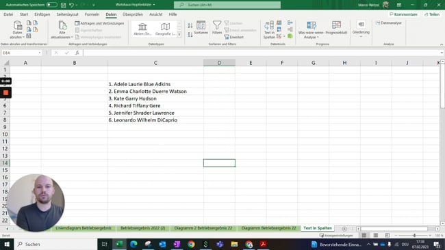 9.1 Datenimport – Text in Spalten konvertieren