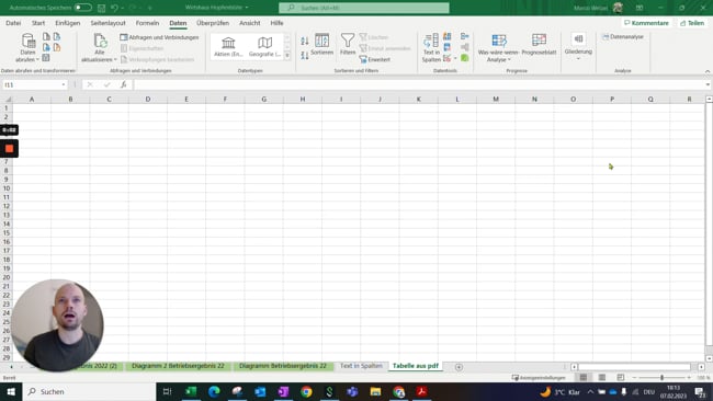 9.2 Datenimport – Tabellen aus pdf-Dokumenten überführen