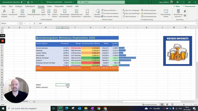 4.2 Bereichsnamen über mehreren Zellen in Tabellen erstellen