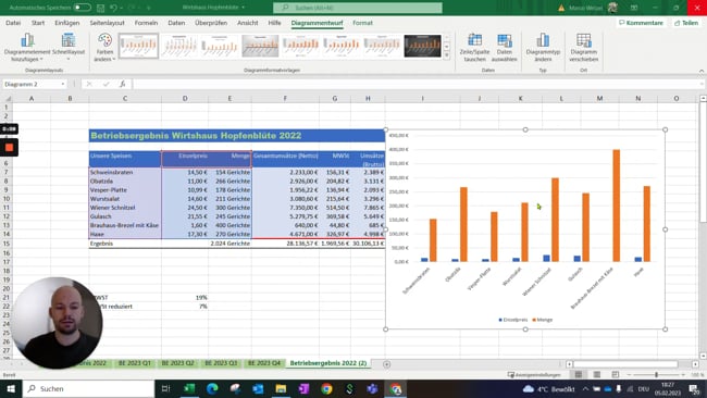 8.2 Diagramme in eigenes Blatt auslagern