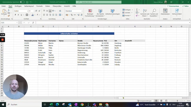 11.1.5 Zelleninhalte verbinden und verketten