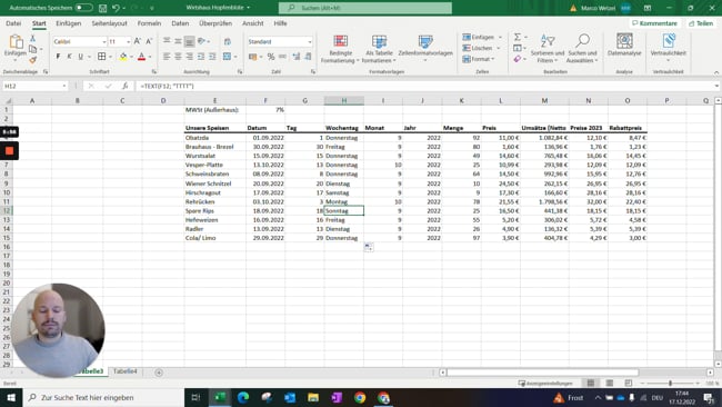 5.5 Wochentage, Monate und Jahre ermitteln