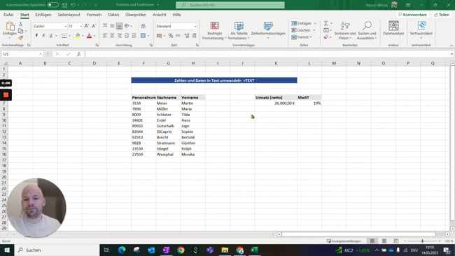 11.3.2 Zahlen und Daten in Text umwandeln (=TEXT)
