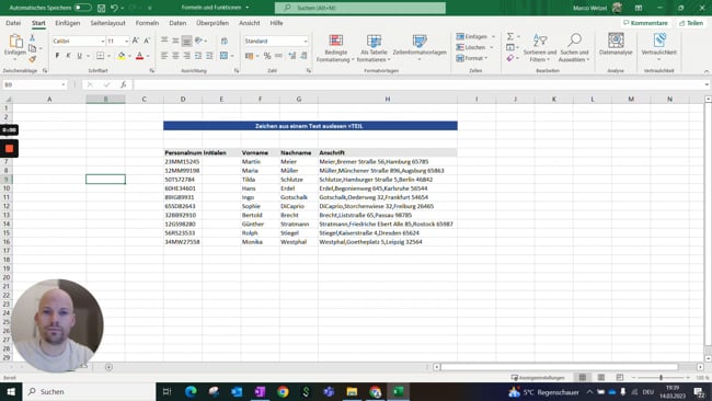 11.3.4 Zeichen aus einem Text auslesen (=TEIL)