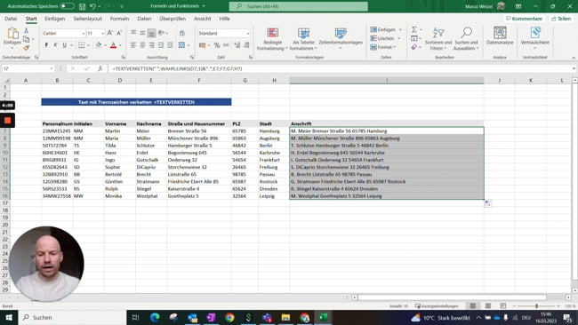 11.3.8 Text mit Trennzeichen verketten (=TEXTVERKETTEN)