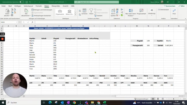 11.4.4 Daten mittels =XVERWEIS in einer neuen Tabelle zusammenfügen