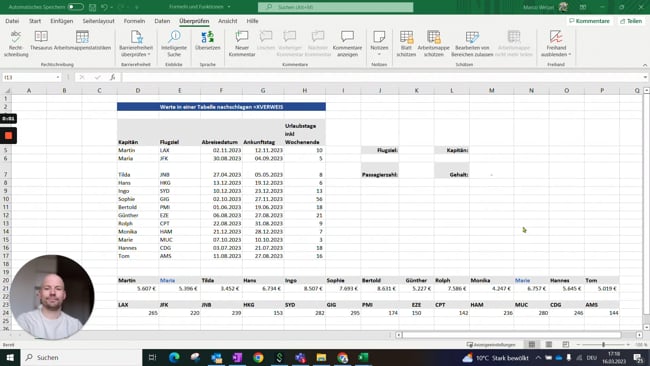 11.4.3 Werte in einer Tabelle nachschlagen (=XVERWEIS)