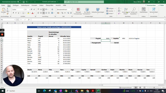 11.4.6 Werte in einer Tabelle nachschlagen =WENNFEHLER als Alternative zum =XVERWEIS