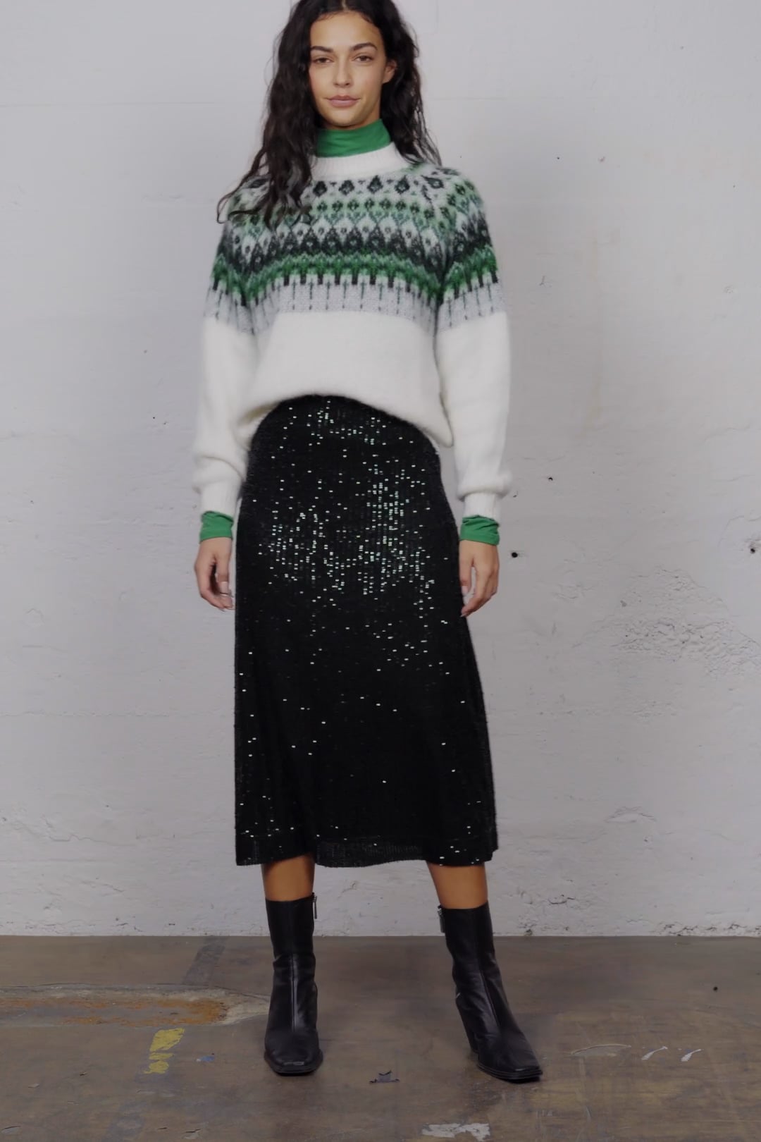 Midirock Stretch-Allover Paillette | OUI Onlineshop 