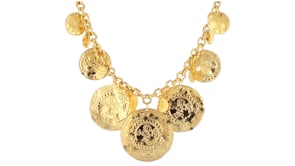 Italian 18kt Gold Over Sterling Ancient Arabic-Inspired Replica Coin Necklace