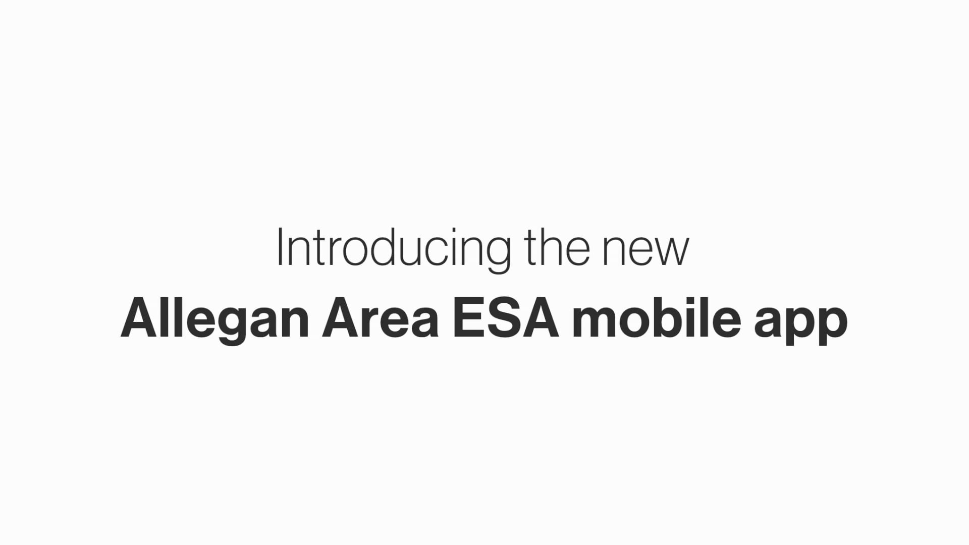 Allegan Area ESA mobile app intro on Vimeo
