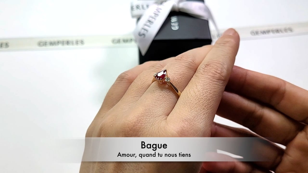 Bague Amour, quand tu nous tiens - Or Jaune, Diamants & Rubis | Gemperles