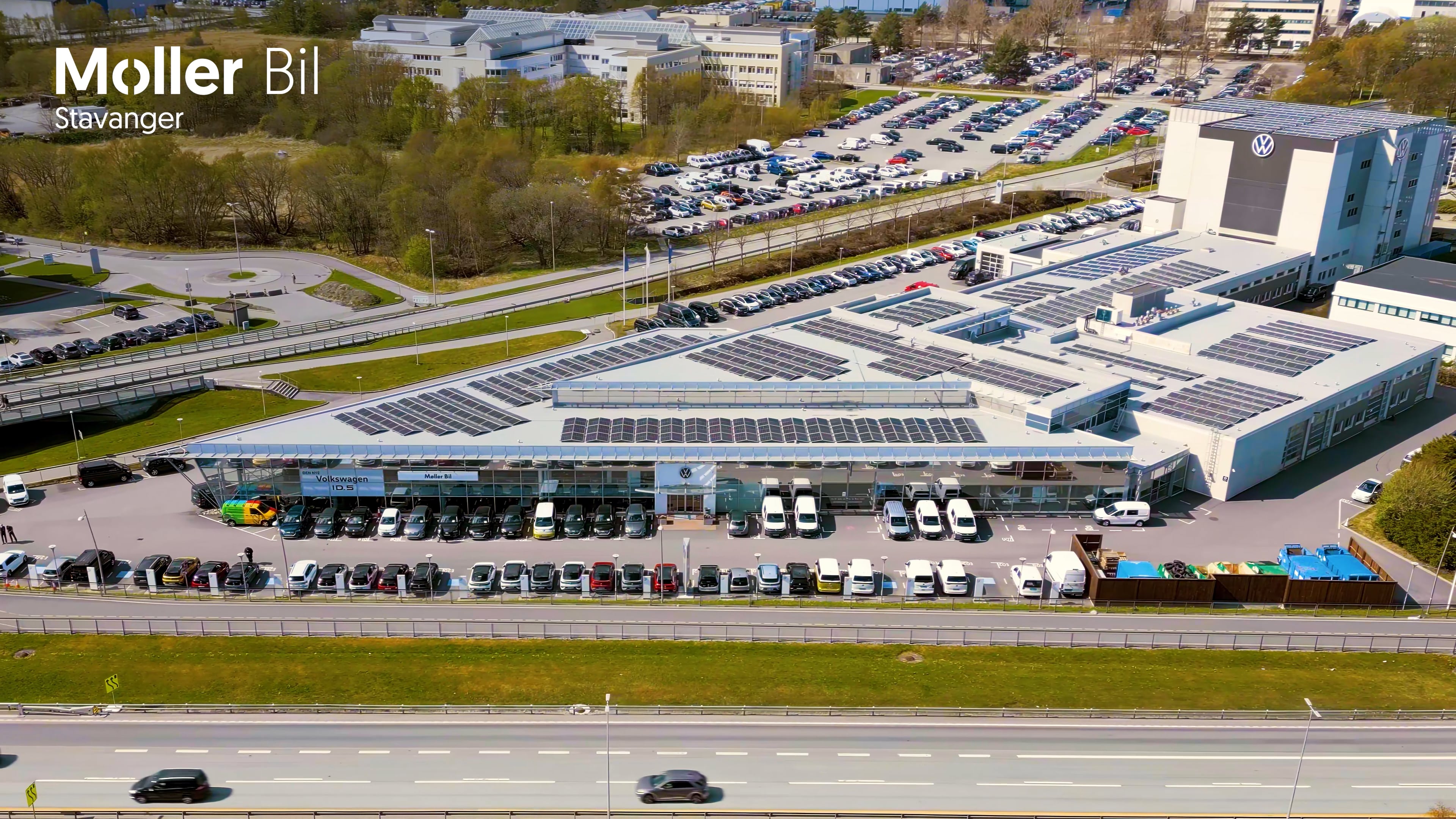 Møller Bil Stavanger - dronefilm mai 2023 - nye solceller - Sammensatt ...
