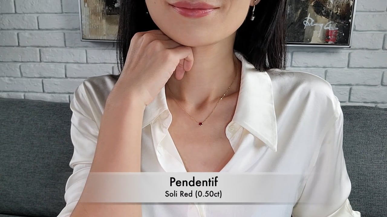 Collana Ciondolo Soli Red - Oro Giallo & Rubino | Gemperles