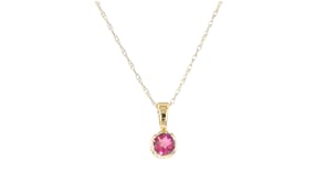 30 Carat Pink Topaz Pendant Necklace in 14kt Yellow Gold