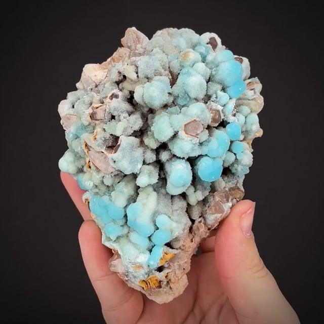 Hemimorphite on Smoky Quartz