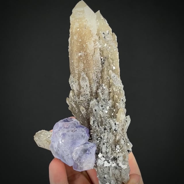 Gem Fluorite on Quartz with Dolomite