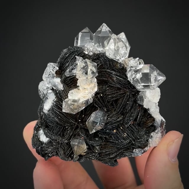 Gem crystals of Quartz on Hematite