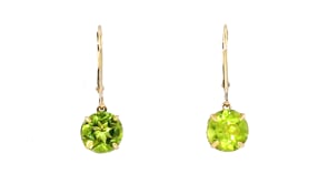 3.90 ct. t.w. Peridot Drop Earrings in 14kt Yellow Gold