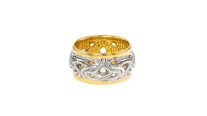 Italian Two-Tone Sterling Silver Byzantine Ring