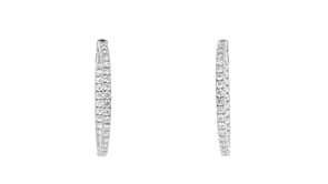 3.30 ct. t.w. CZ Inside-Outside Hoop Earrings in Sterling Silver. 1 14