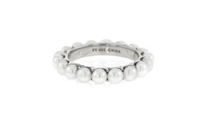 3.5-3.75mm Cultured Pearl Eternity Ring in Sterling Silver