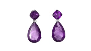 20.00 ct. t.w. Amethyst Drop Earrings in Sterling Silver