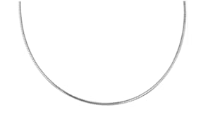 Italian 2mm Sterling Silver Omega Necklace