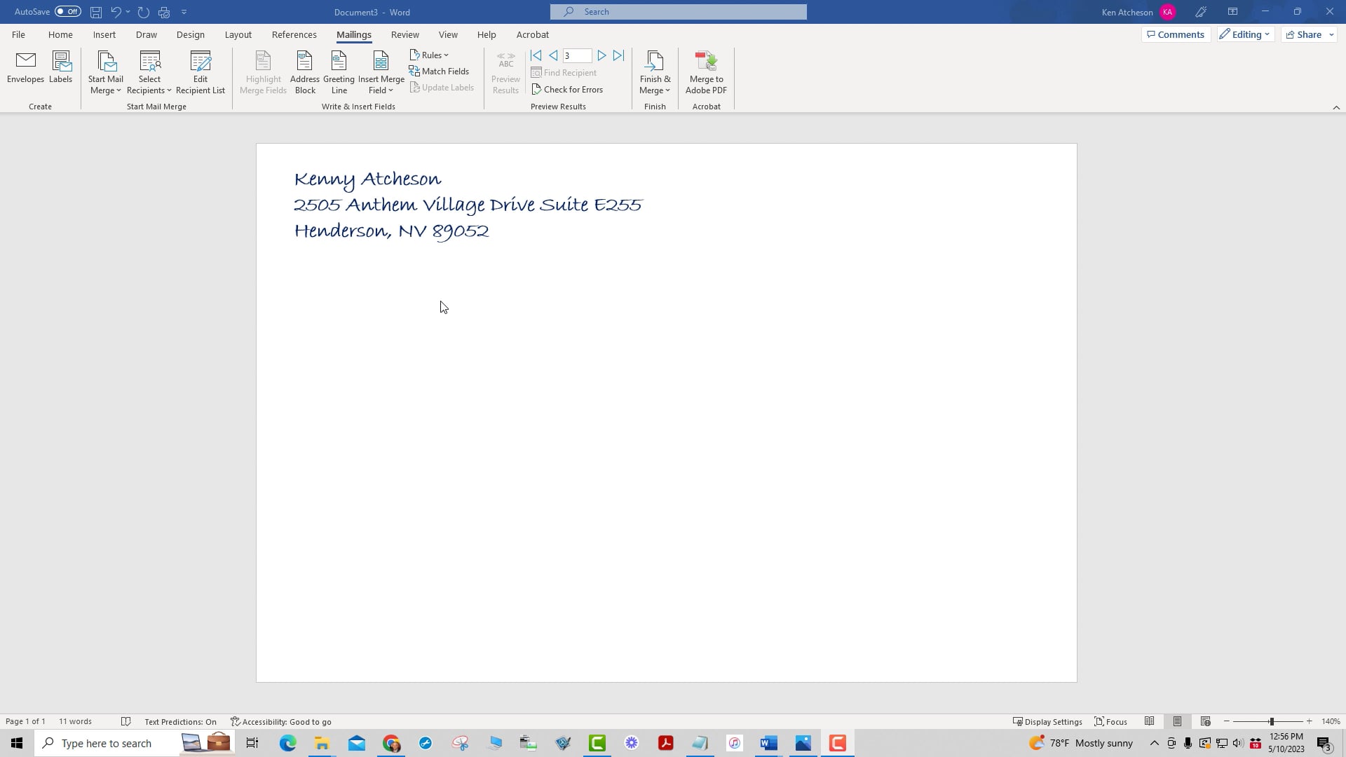 Mail Merge Print Envelopes on Vimeo