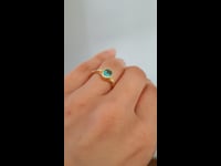 18K Gold Oval Cut Emerald Ring Colombian Emerald and Diamonds Ring 1982642