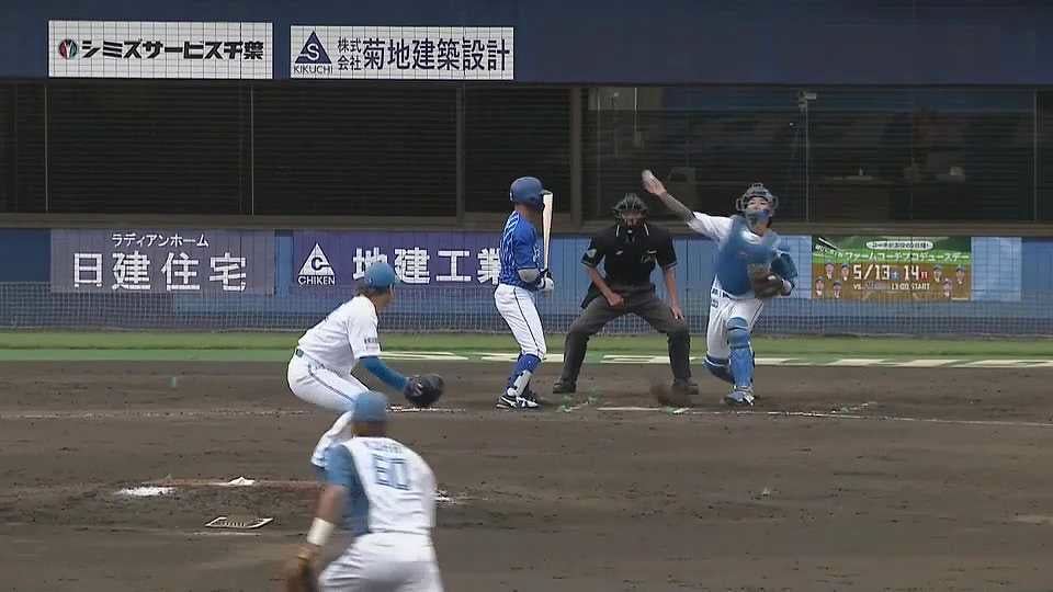 【ファーム】肩で魅せる!! ファイターズ・宇佐見真吾が正確な送球で盗塁を阻止!!  2023年5月11日 北海道日本ハムファイターズ 対 横浜DeNAベイスターズ