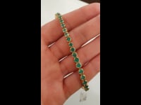 6.82ct Colombian Emerald Tennis Bracelet in 18kt Yellow Gold