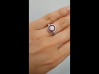 0.50ct Diamond Ring with Ruby Halo in 18K Gold 1982286