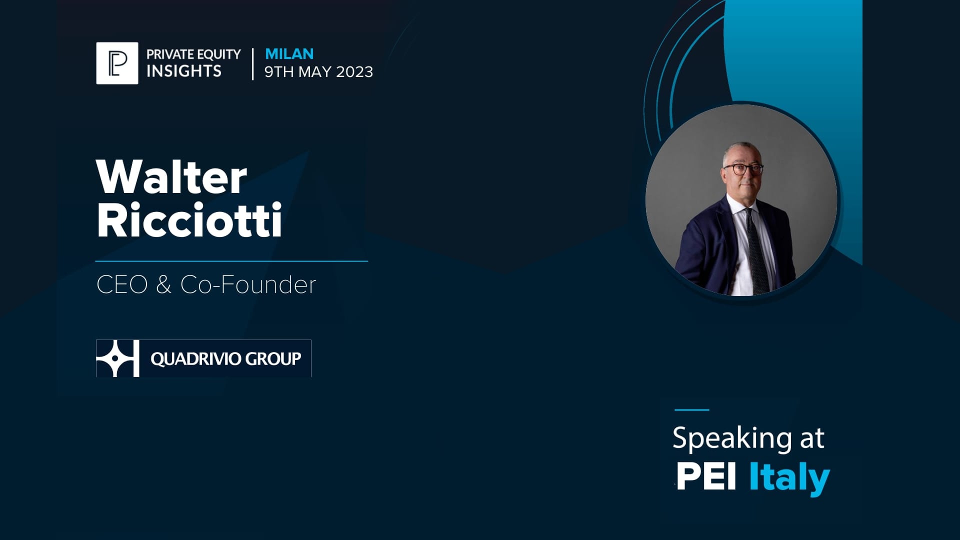 Walter Ricciotti speaker at the PE Insights - Milan, 09.05.2023 on Vimeo