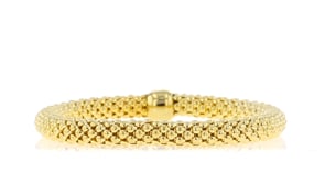 Italian 18kt Gold Over Sterling Popcorn-Link Stretch Bracelet