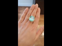 19 Carat Natural Colombian Emerald and Diamond Ring 1982561