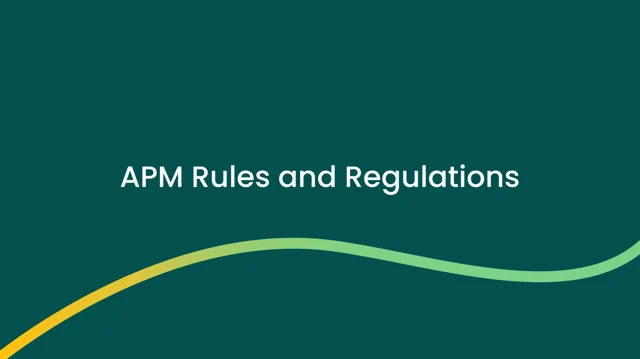 APM Rules and Regulations