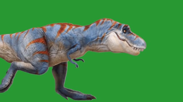 T-Rex Dinosaur, Tyrannosaurus Rex reptile running, prehistoric Jurassic  animal in deserted nature environment, 3D illustration Stock Illustration