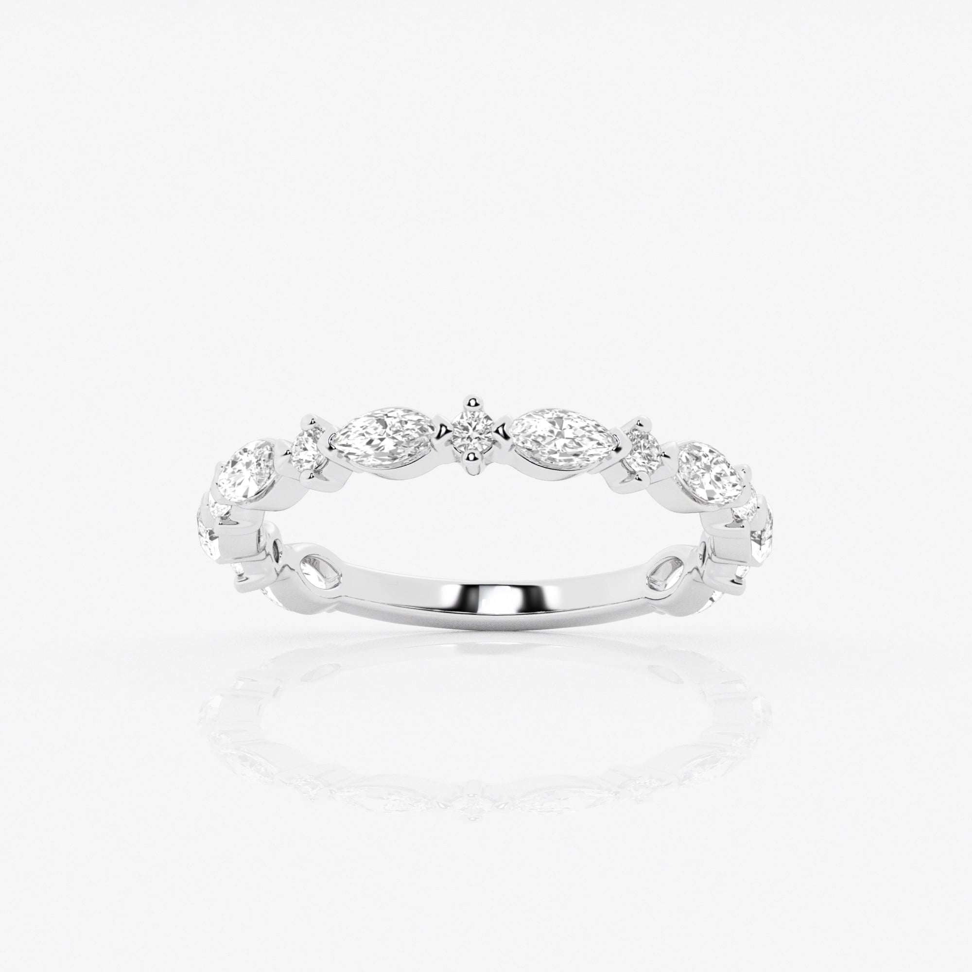 Alternating Round Diamond Wedding Band – Diamond Elite