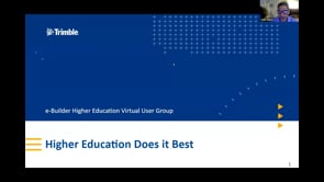 e-Builder Higher Education Virtual User Group