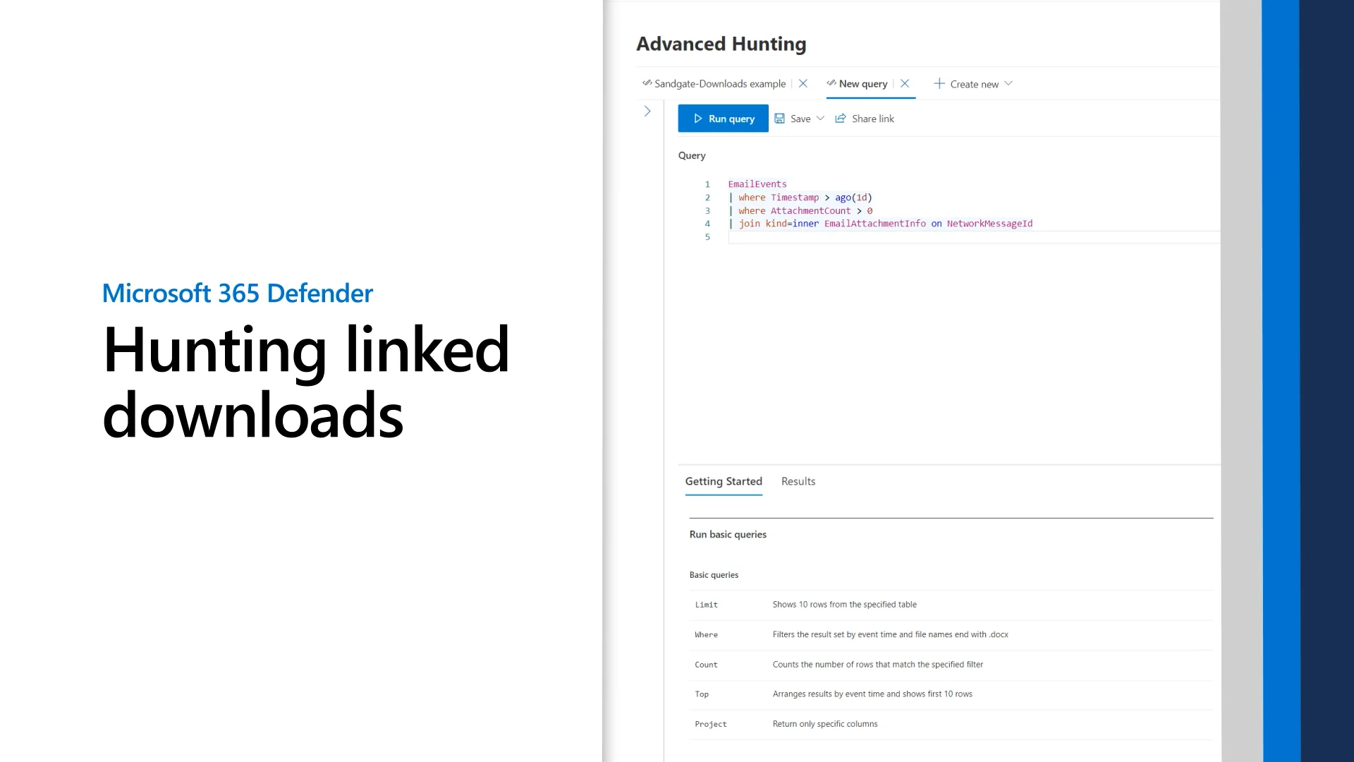 Microsoft 365 Defender: Hunting linked downloads on Vimeo
