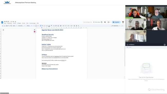 WordPress Security, DSGVO / GDPR, AI News, Leadgenerierung & SEO mit Michael Klein vom 08.05.23