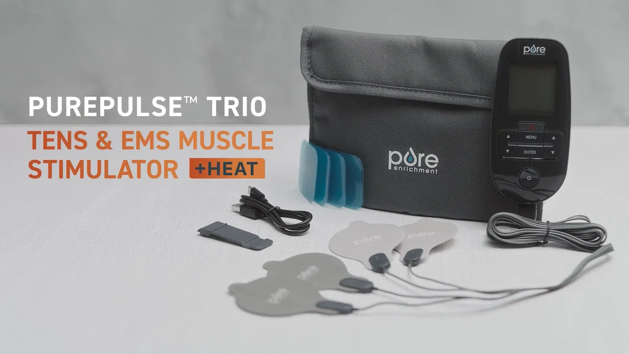 PurePulse™ Trio TENS & EMS Muscle Stimulator + Heat | Pure Enrichment®
