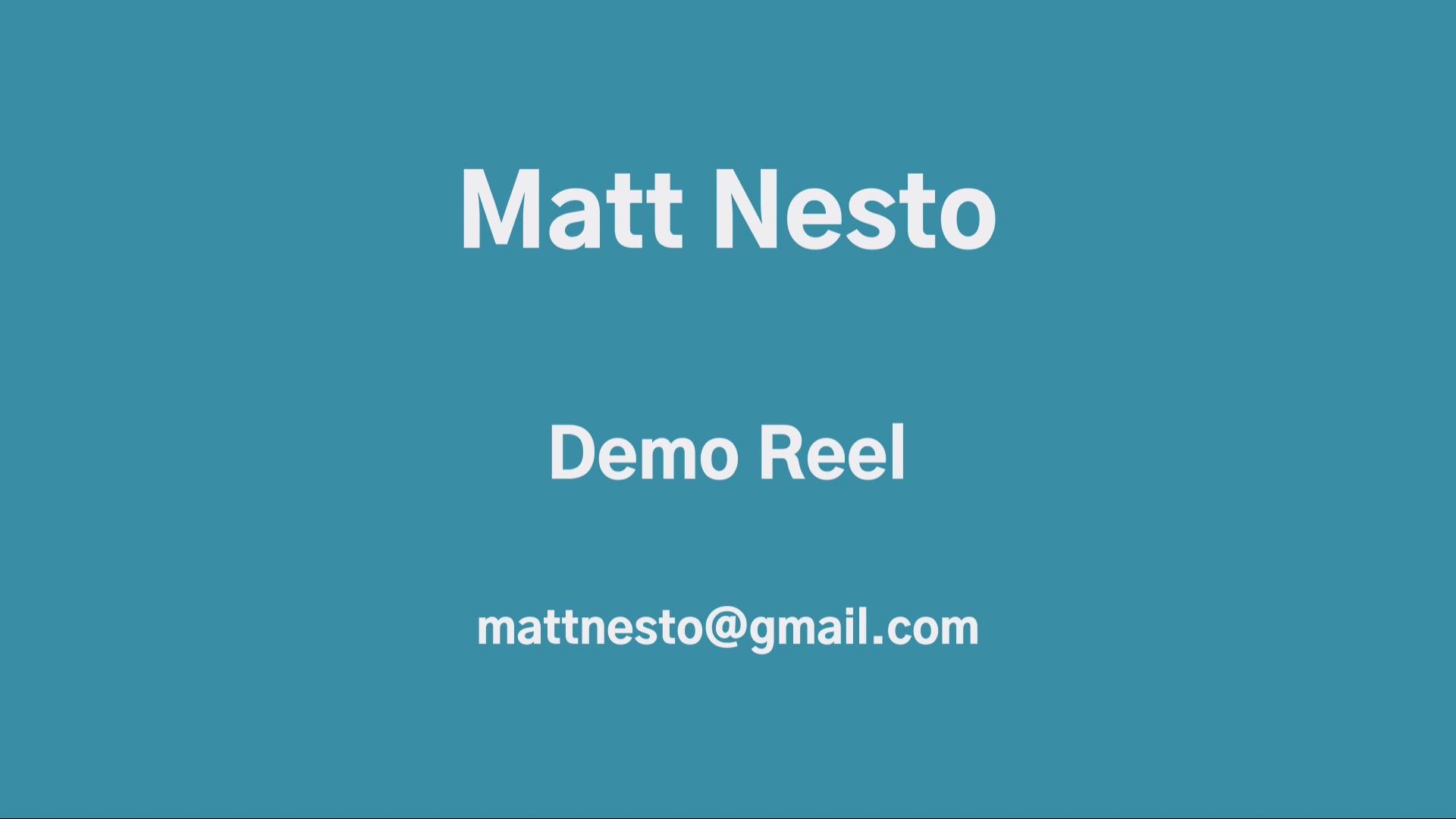 Matt Nesto Demo Reel On Vimeo