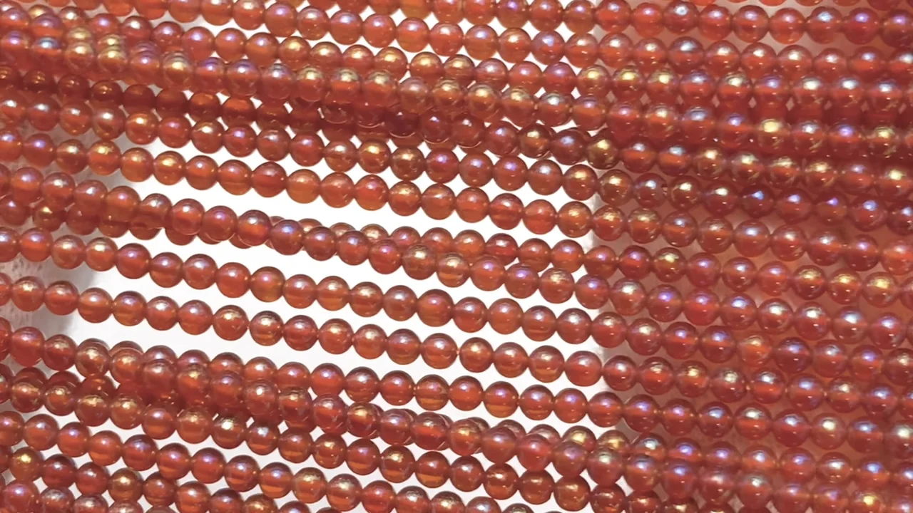 フラッシュ・レッドアゲート 極小ラウンド2mm ｜天然石ビーズの卸問屋