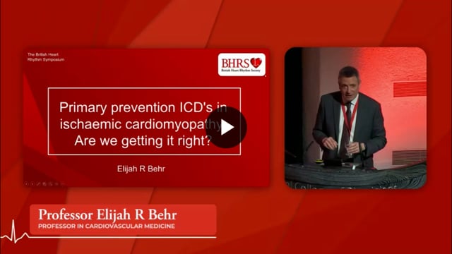 PREVIEW Primary prevention ICD's in ischaemic cardiomyopathy- Are we getting it right - Elijah R Behr