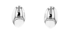 Italian Sterling Silver Oval Dome Earrings