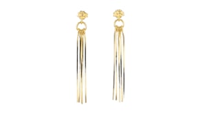 Italian 18kt Gold Over Sterling Snake-Chain Fringe Drop Earrings
